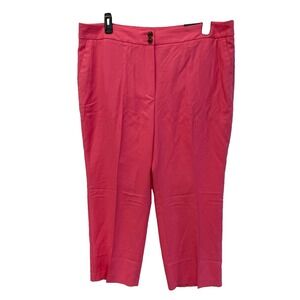 NWT Talbots Size 18W Petite Linen Blend Pink Greenwich Pants Wide Leg High Waist